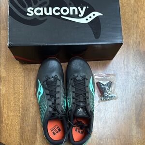 Saucony Black and Green Athletic Shoes